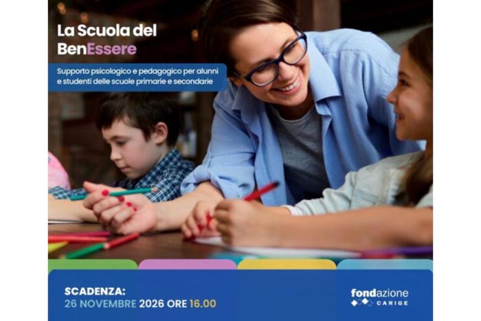 Bando Fondazione Carige  “La scuola del BenEssere. Supporto psicologico e pedagogico per alunni e studenti delle scuole primarie e secondarie”